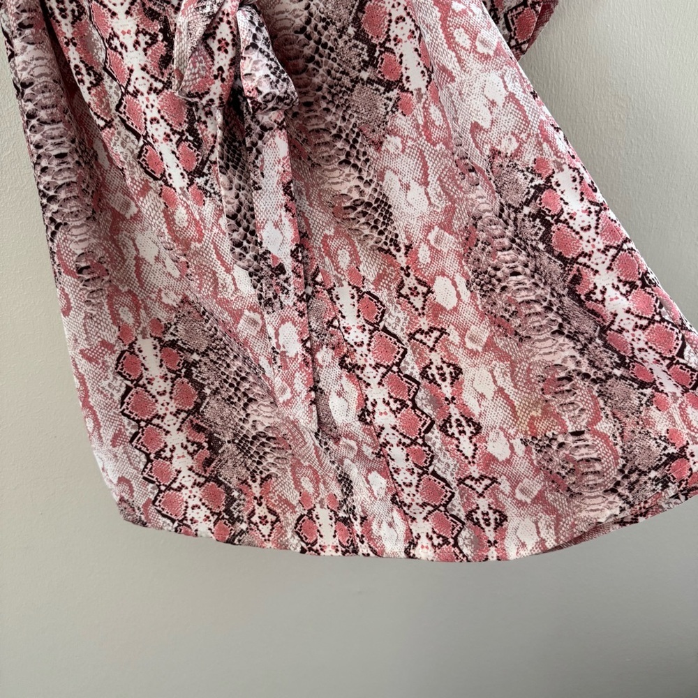 Nanette Lepore Pink Python Print Casual Long Slee… - image 6